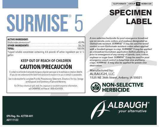 Surmise 5 (High Load Glufosinate in 265 G Tote)